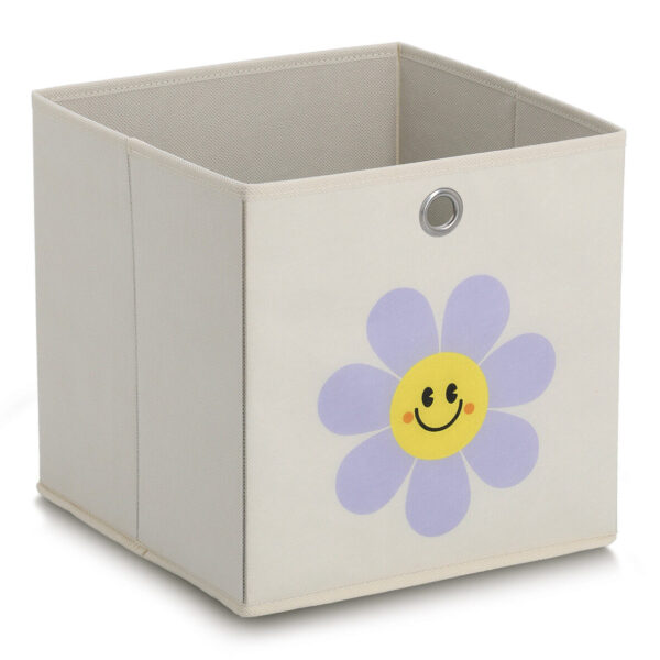 Aufbewahrungsbox "Happy Flower", Vlies, creme