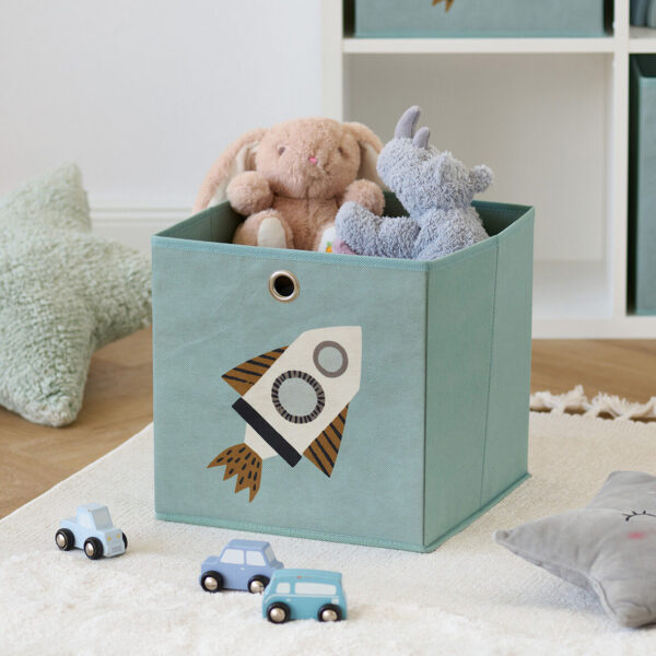 Aufbewahrungsbox "Rocket", Vlies, petrol – Lifestyle 1