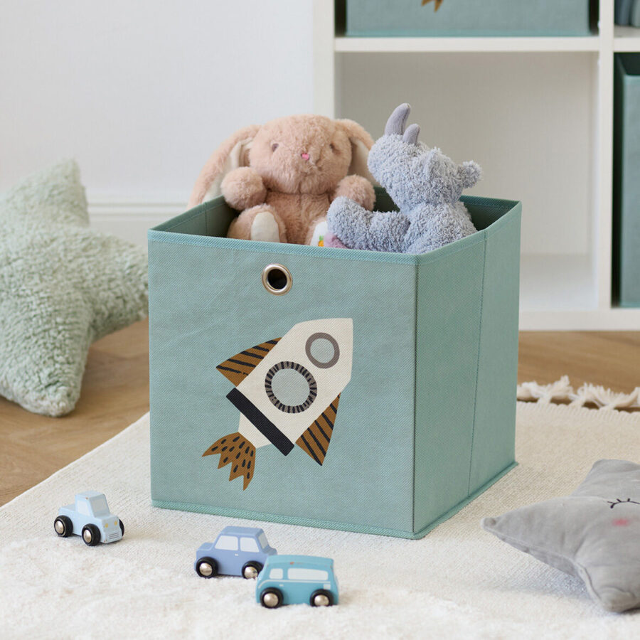Aufbewahrungsbox "Rocket", Vlies, petrol – Lifestyle 1