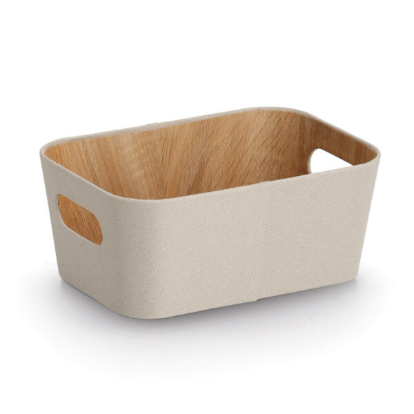 Aufbewahrungsbox, Pappe/Polyester, beige