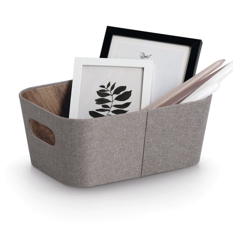 Aufbewahrungsbox, Pappe/Polyester, braun – Ansicht 3