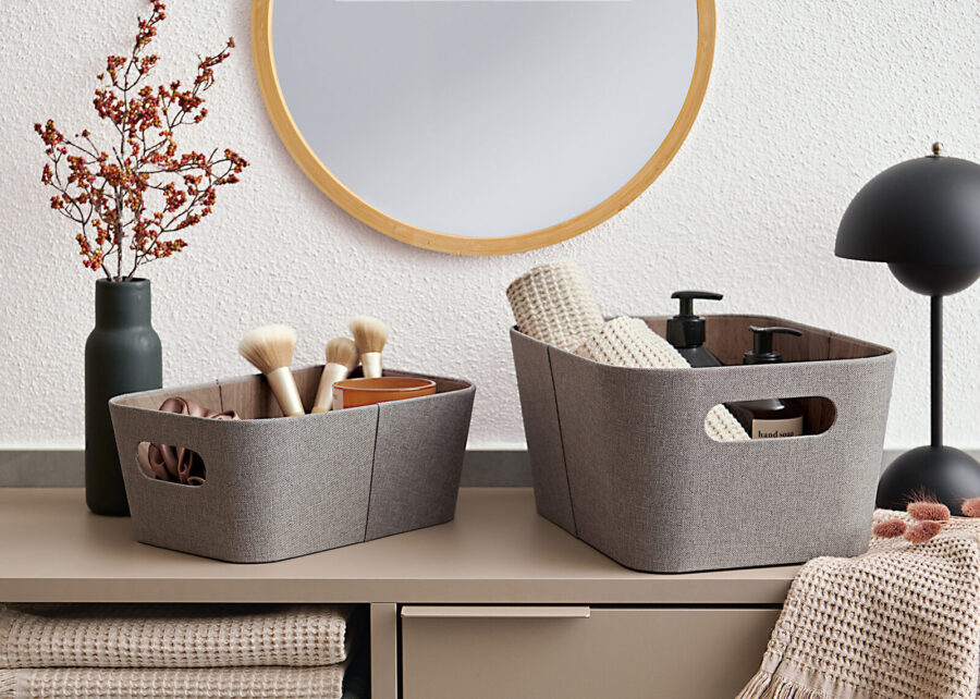 Aufbewahrungsbox, Pappe/Polyester, braun – Lifestyle 1