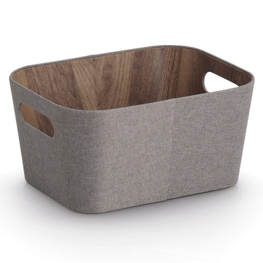 Aufbewahrungsbox, Pappe/Polyester, braun