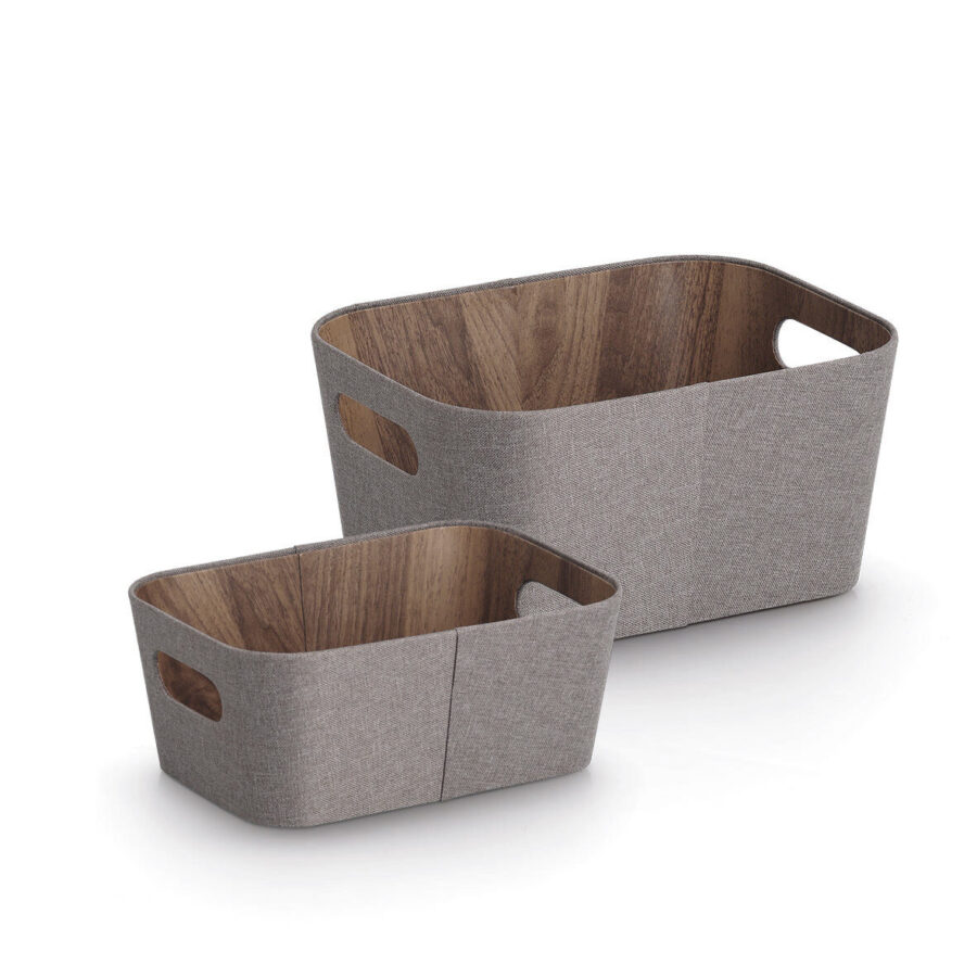 Aufbewahrungsbox, Pappe/Polyester, braun – Ansicht 2