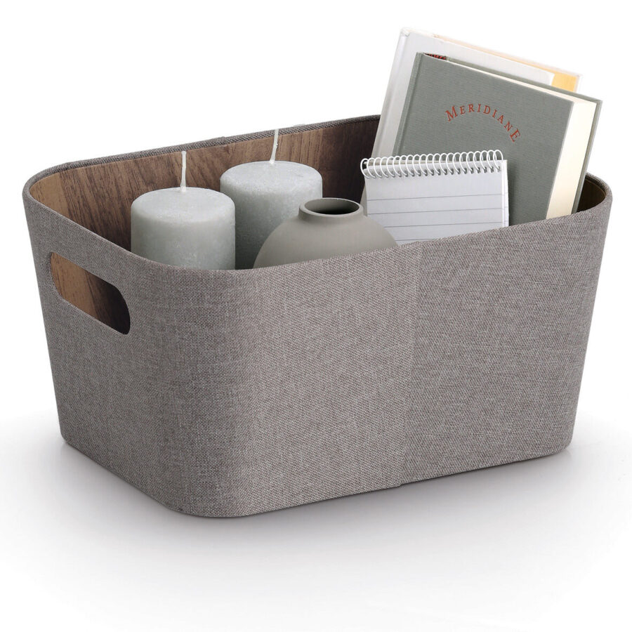 Aufbewahrungsbox, Pappe/Polyester, braun – Ansicht 3