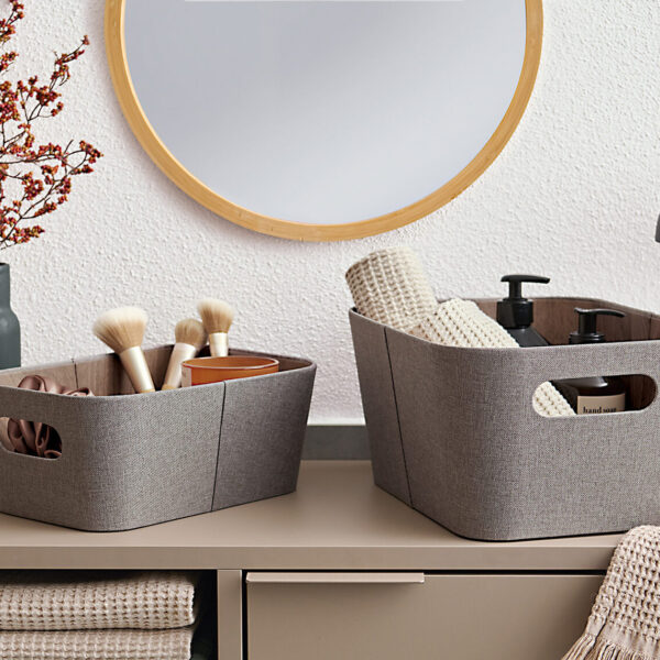 Aufbewahrungsbox, Pappe/Polyester, braun – Lifestyle 1