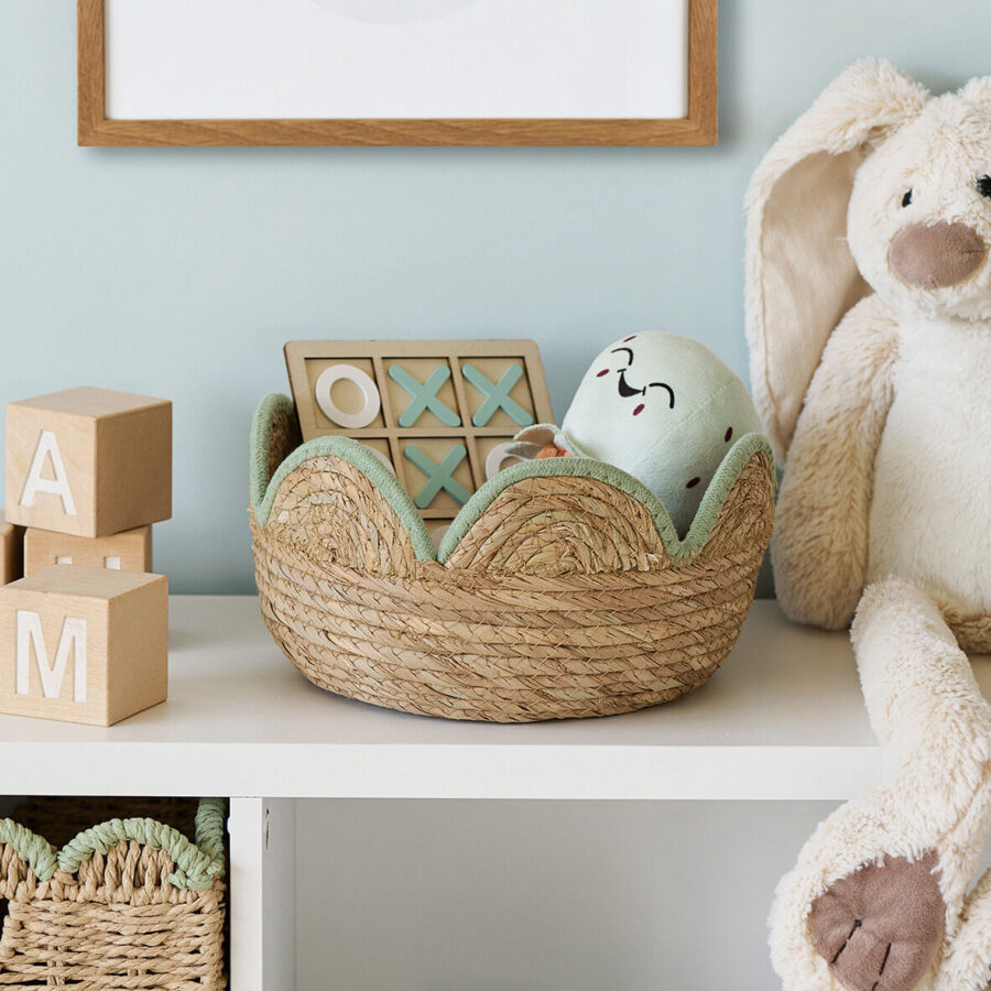 Aufbewahrungskorb, Binsengras, mint – Lifestyle 1