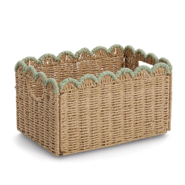Aufbewahrungskorb, Papiergeflecht, mint, faltbar