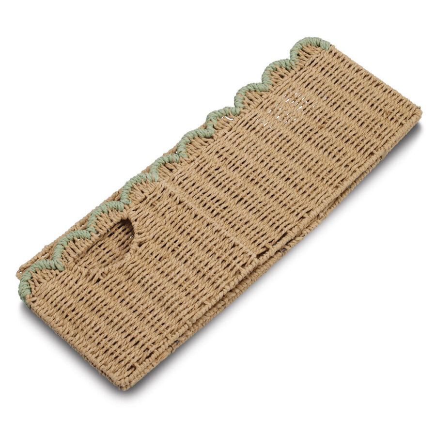 Aufbewahrungskorb, Papiergeflecht, mint, faltbar – Ansicht 2