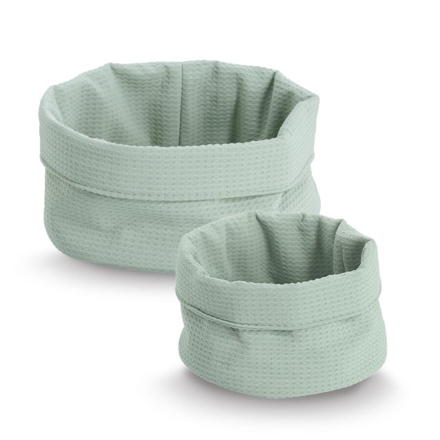 Aufbewahrungskorb, Waffelpiqué, Polyester, mint – Ansicht 4