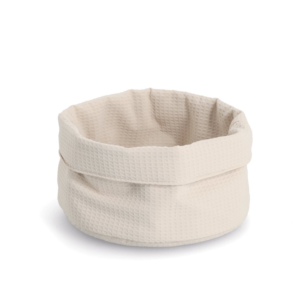 Aufbewahrungskorb, Waffelpiqué, Polyester, creme