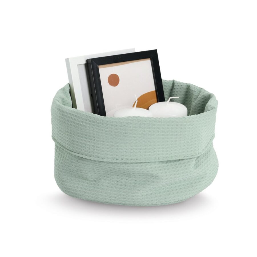 Aufbewahrungskorb, Waffelpiqué, Polyester, mint – Ansicht 4