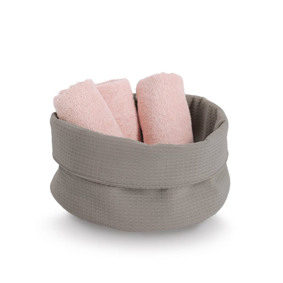 Aufbewahrungskorb, Waffelpiqué, Polyester, taupe – Ansicht 2