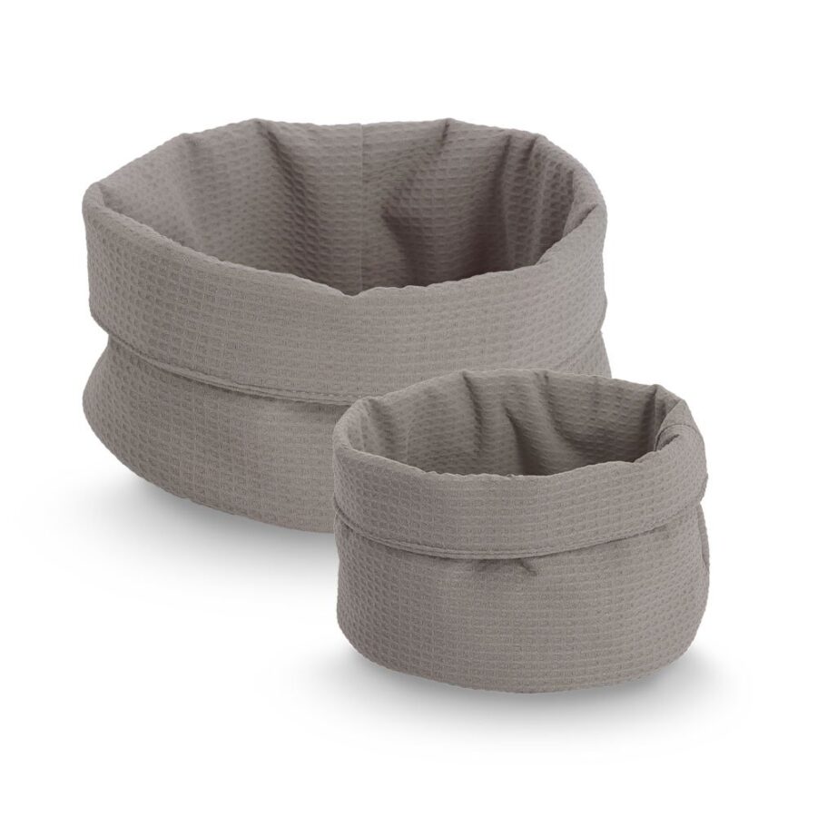 Aufbewahrungskorb, Waffelpiqué, Polyester, taupe – Ansicht 5