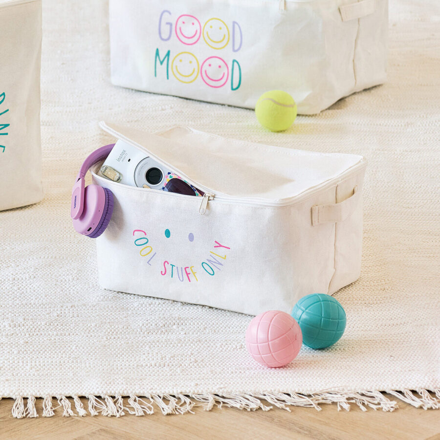 Aufbewahrungsbox "Cool Stuff" mit Reißverschluss, – Lifestyle 1