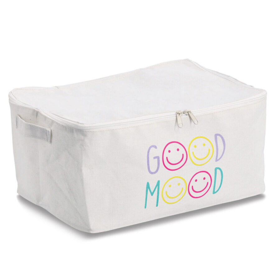Aufbewahrungsbox "Good Mood" mit Reißverschluss,