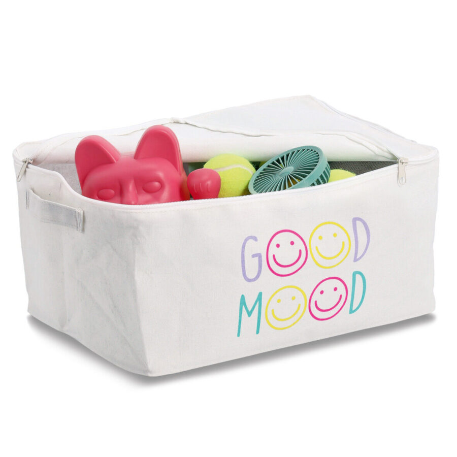 Aufbewahrungsbox "Good Mood" mit Reißverschluss, – Ansicht 3