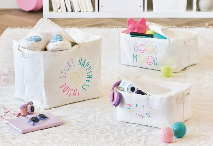 Aufbewahrungsbox "Happiness" mit Reißverschluss, – Lifestyle 2