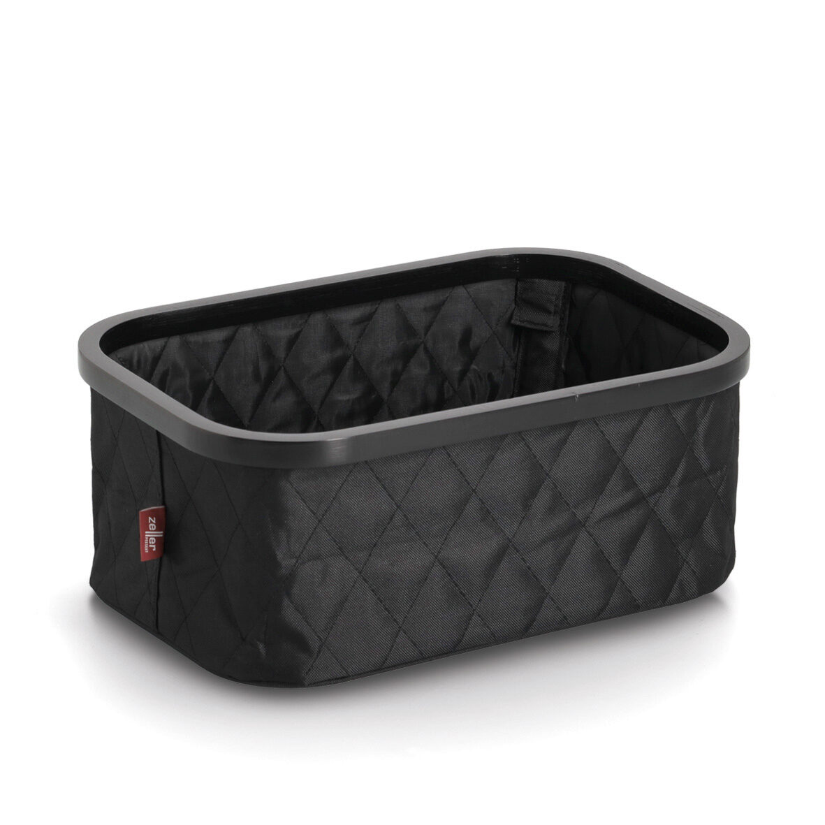 Aufbewahrungskorb, Polyester/Bambus, schwarz