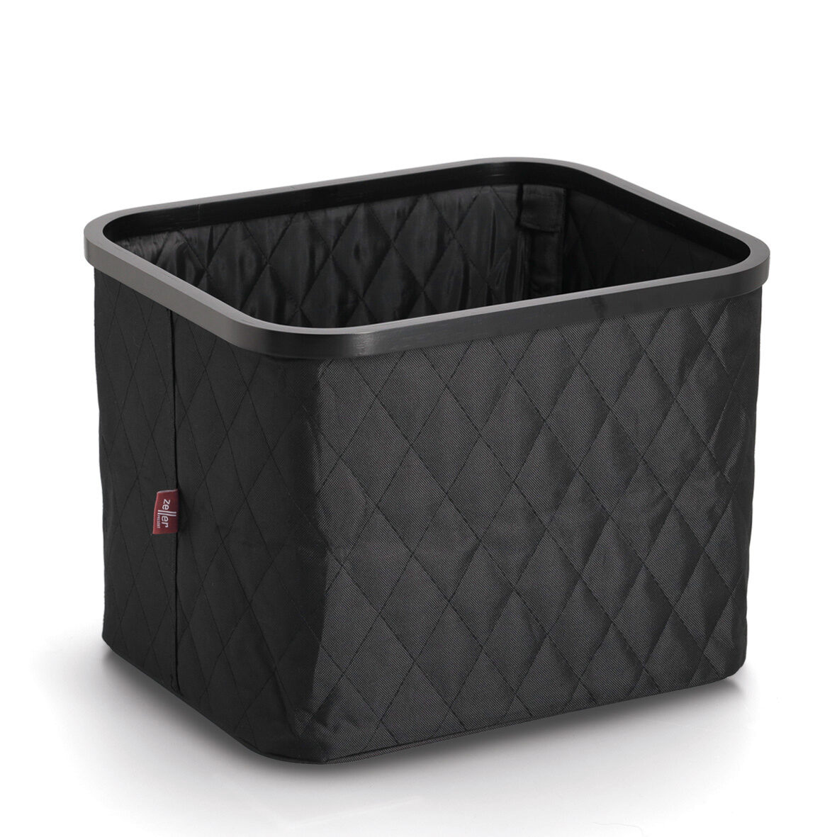 Aufbewahrungskorb, Polyester/Bambus, schwarz