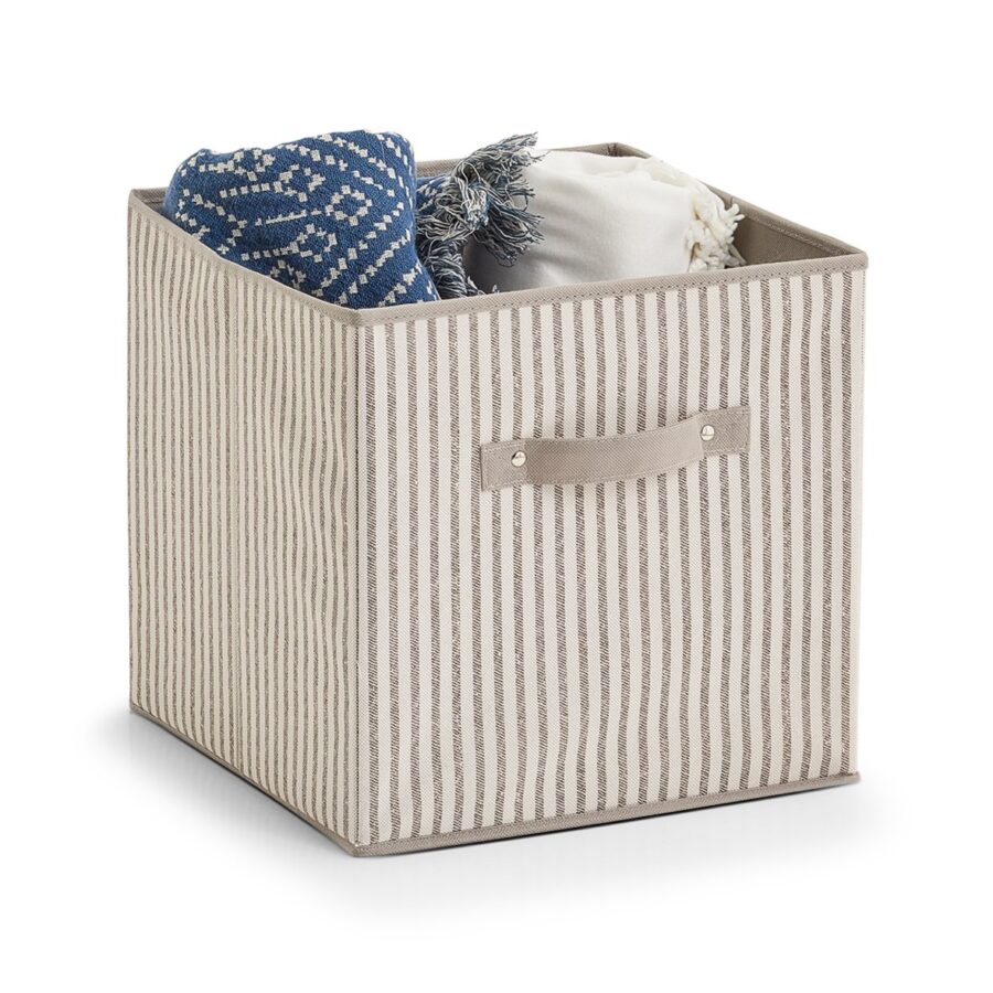 Aufbewahrungsbox "Stripes", Vlies, beige – Ansicht 3