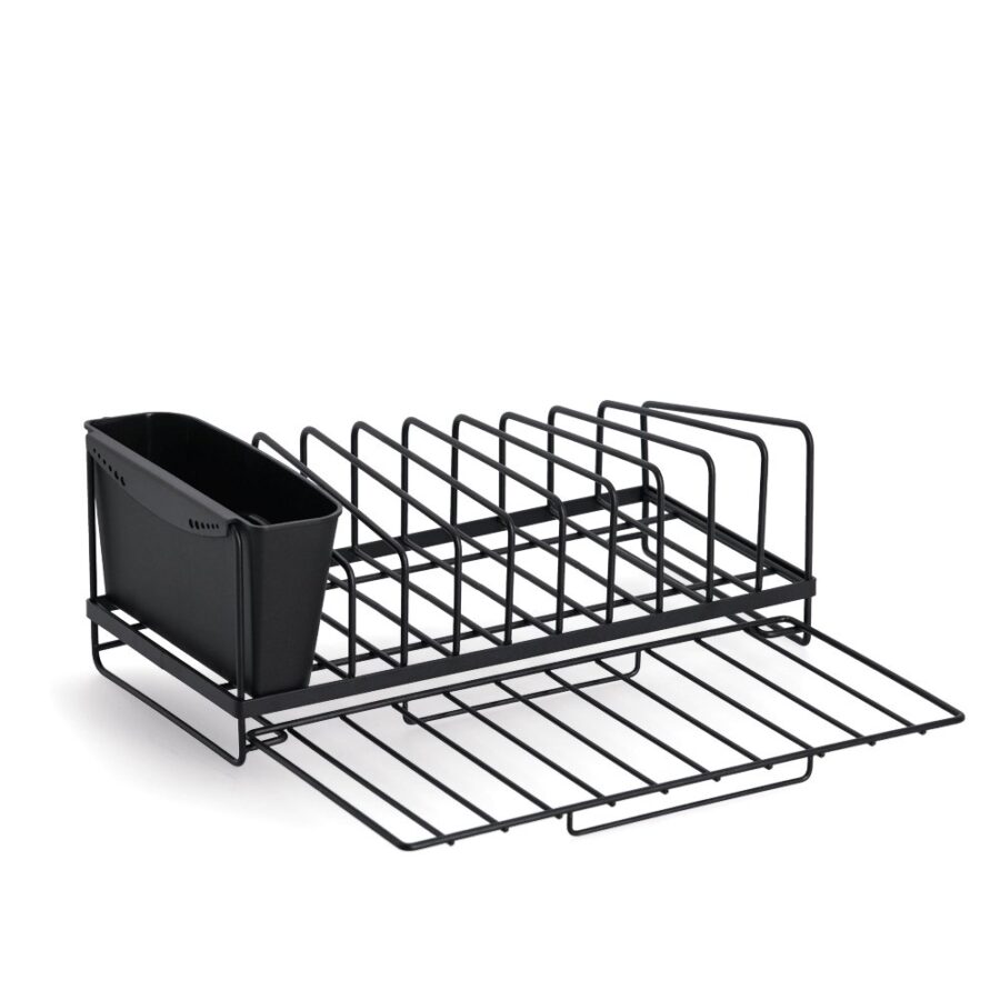 Geschirrabtropfständer, Metall/Kunststoff, schwarz