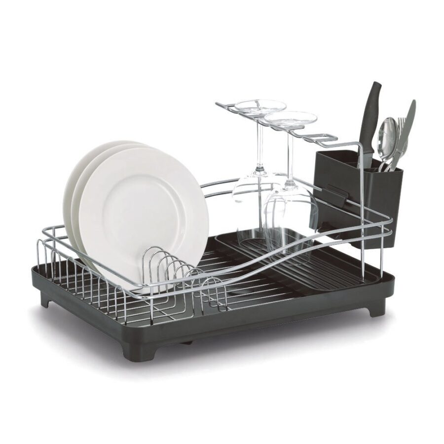 Geschirrabtropfständer, Metall verchromt/ – Ansicht 2