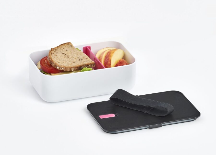 Lunch Box, Kunststoff, weiß/schwarz/pink – Ansicht 4