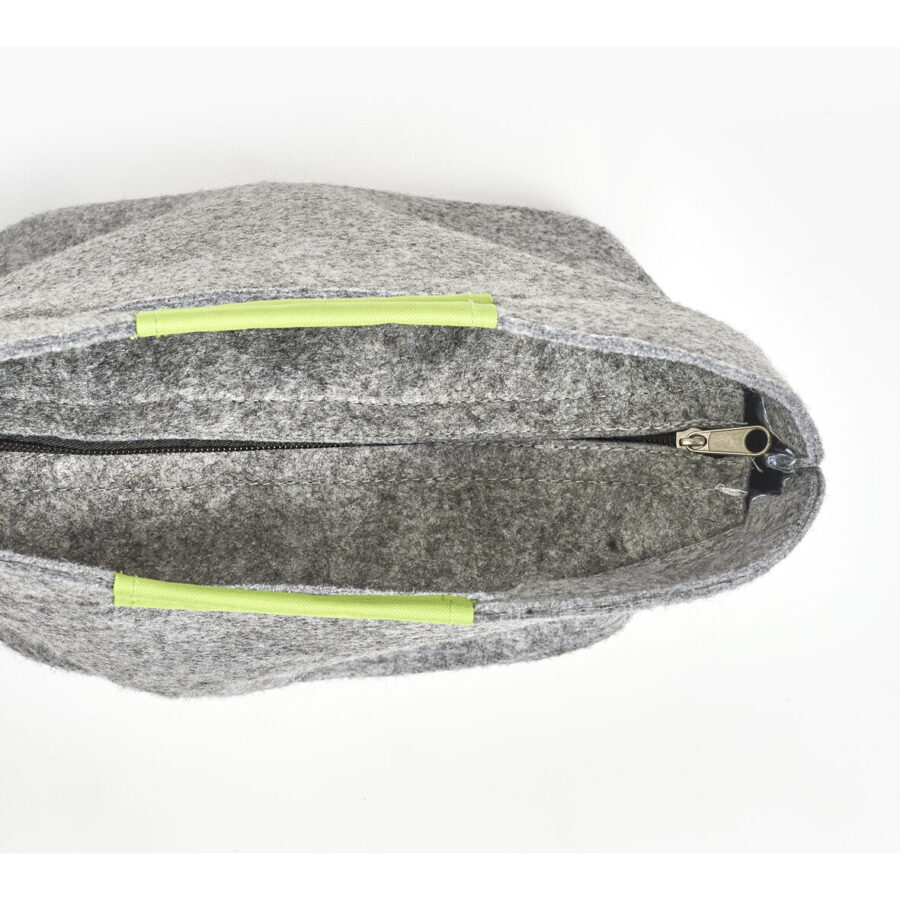 Kühltasche, Filz, grau/grün – Ansicht 3