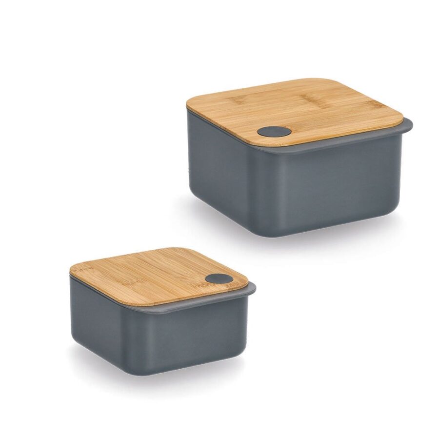 Vorratsbehälter m. Bambusdeckel, Kunststoff, – Ansicht 2