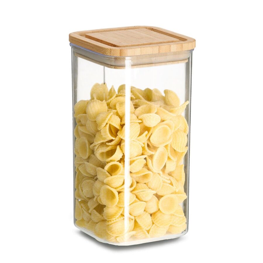 Vorratsdose m. Bambusdeckel, 1200 ml, Kunststoff – Ansicht 2