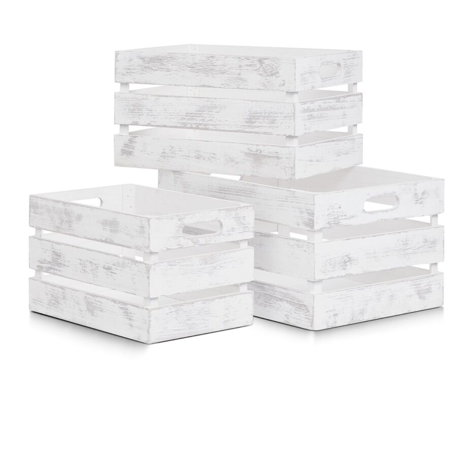 Aufbewahrungskiste "Vintage weiß", Holz – Ansicht 3