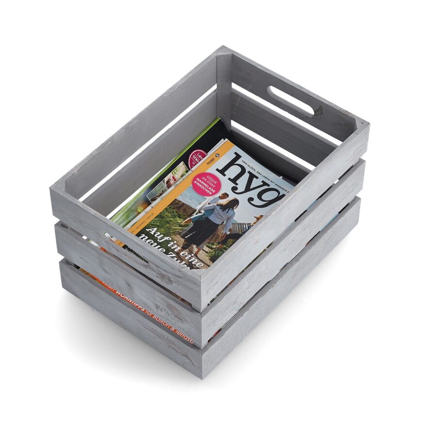 Aufbewahrungskiste "Vintage grau", Holz – Ansicht 4