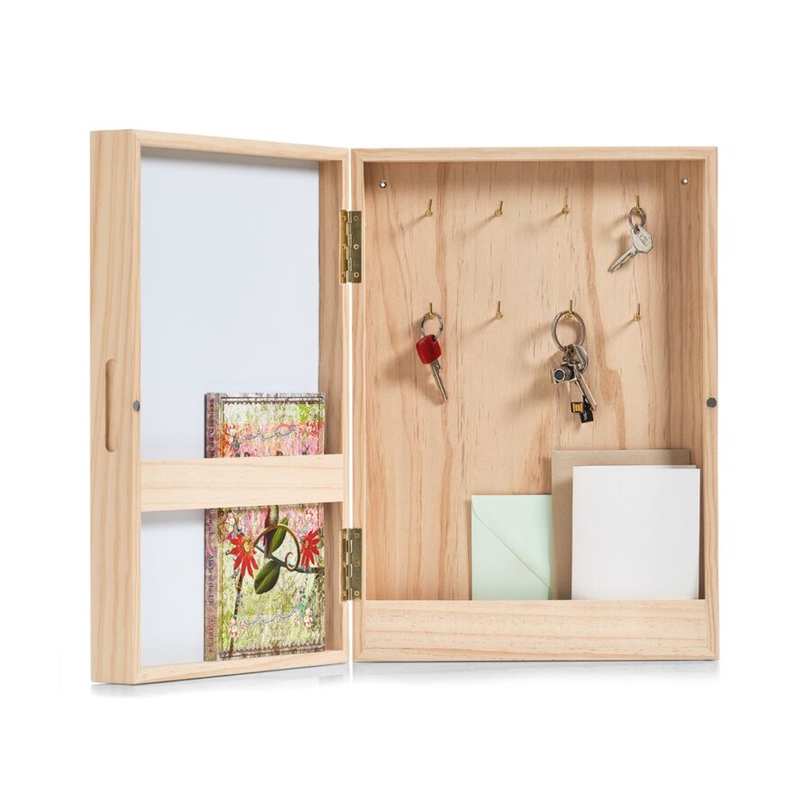 Schlüssel-/Memo-Box m. Whiteboard, Holz – Ansicht 4