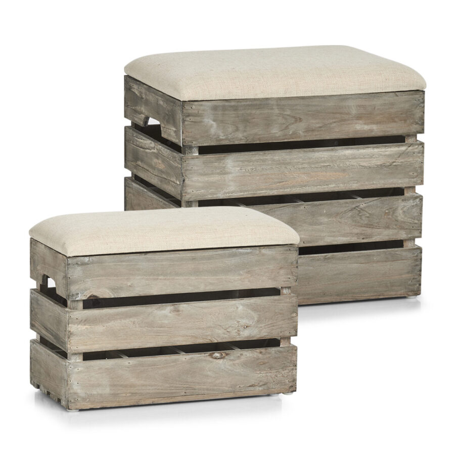 Sitztruhe m. Flascheneinteilung, Holz – Ansicht 4