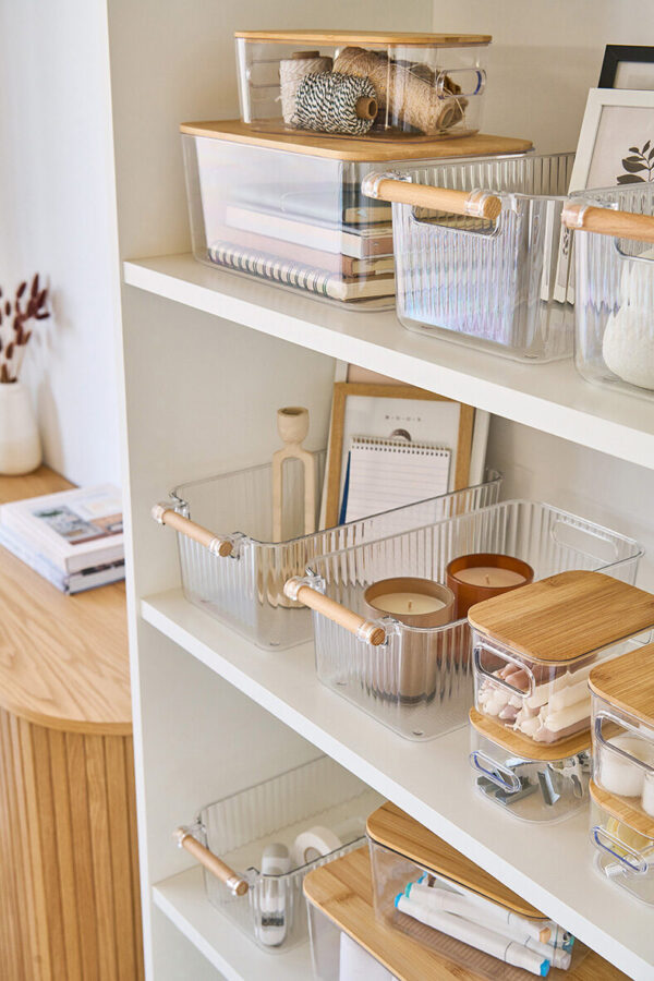 Aufbewahrungsboxen-Set, 4-tlg., Kunststoff/Bambus – Lifestyle 2