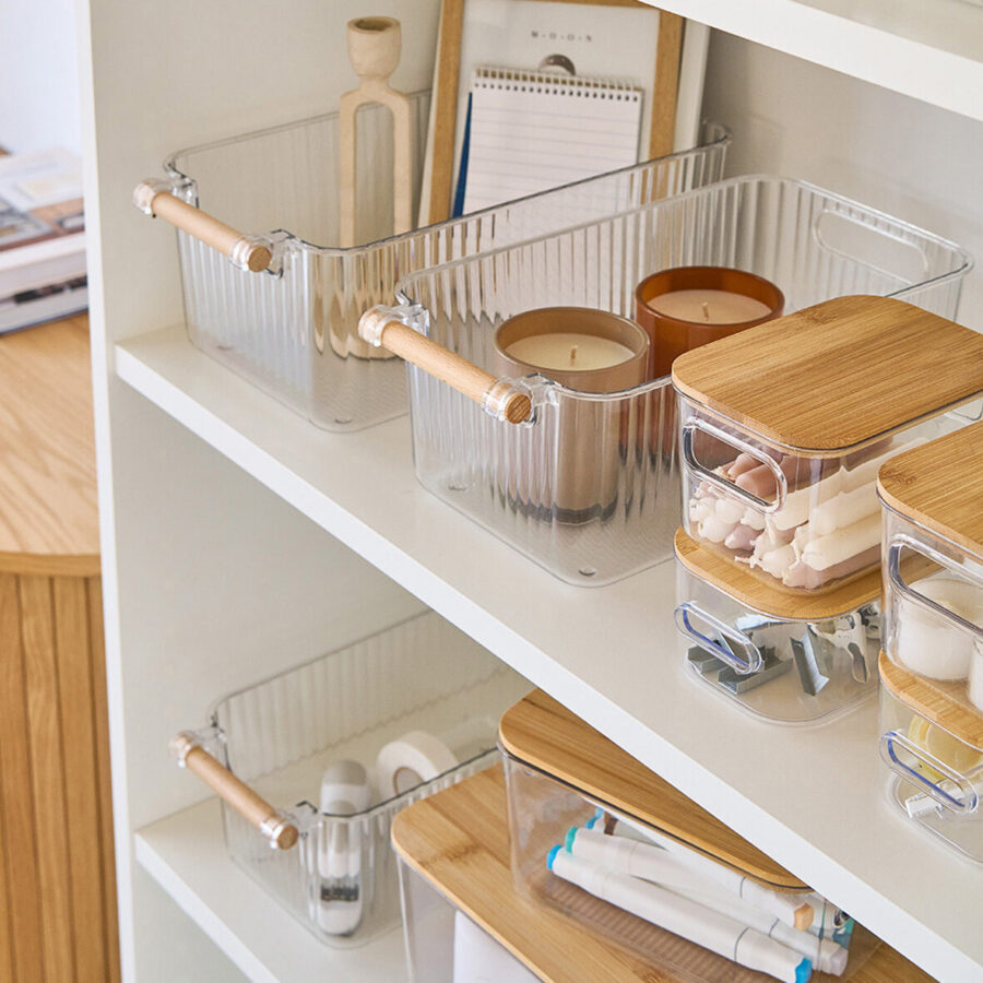 Aufbewahrungsboxen-Set, 3-tlg., Kunststoff/Bambus – Lifestyle 1