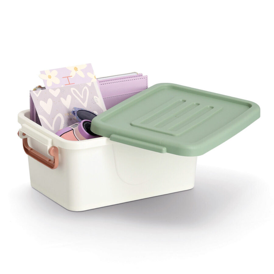 Aufbewahrungsboxen-Set, 3 tlg., Kunststoff, weiß/ – Ansicht 2