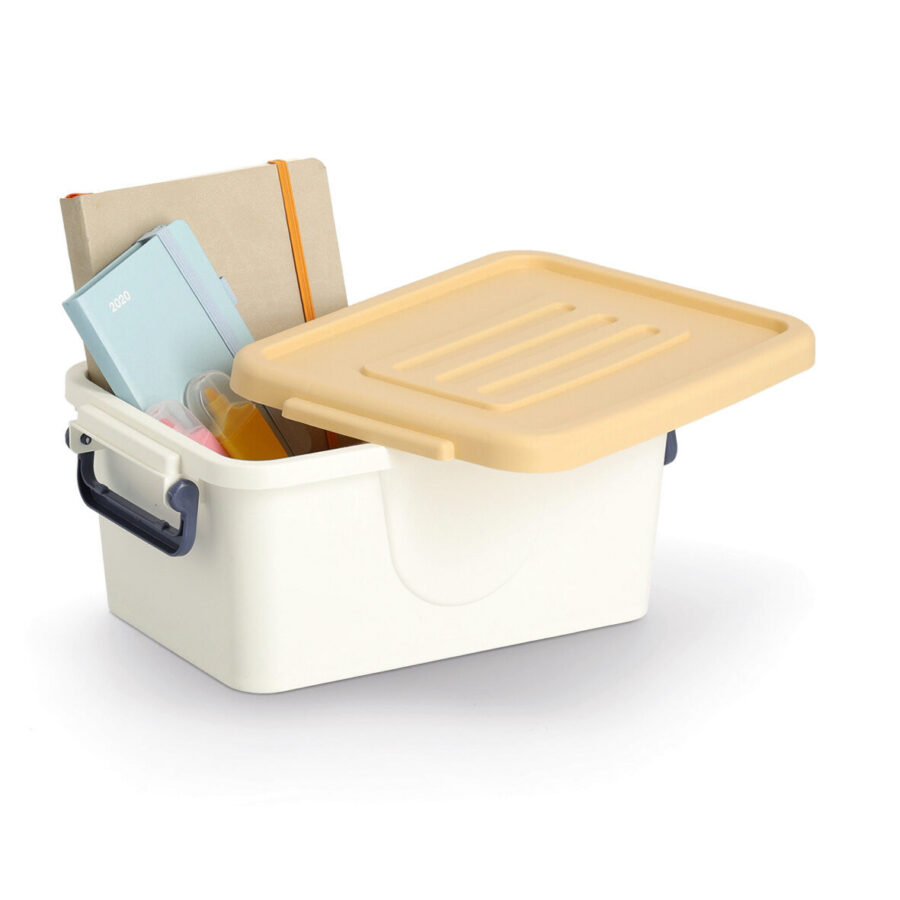 Aufbewahrungsboxen-Set, 3 tlg., Kunststoff, weiß/ – Ansicht 3