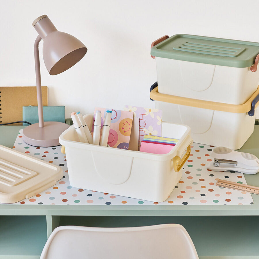 Aufbewahrungsboxen-Set, 3 tlg., Kunststoff, weiß/ – Lifestyle 1