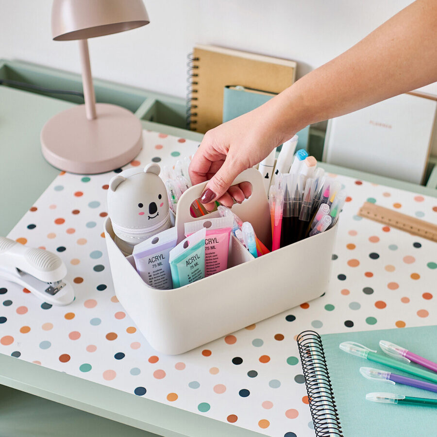 Organizer mit 5 Fächern, Kunststoff, beige – Lifestyle 1