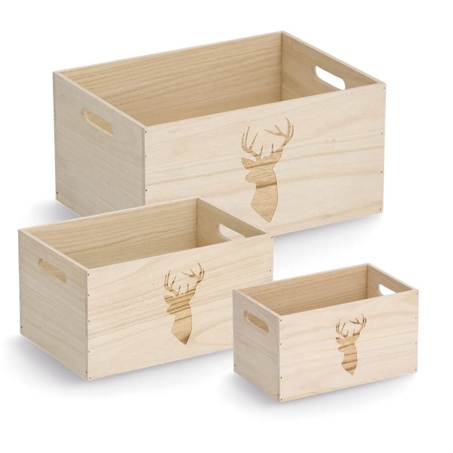Aufbewahrungskiste "Hirsch", Holz – Ansicht 3