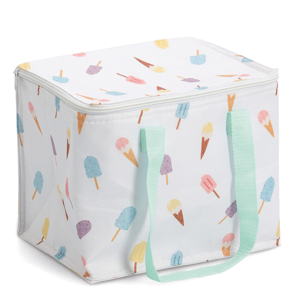 Kühltasche "Ice cream", Polyester/Kunststoff, weiß
