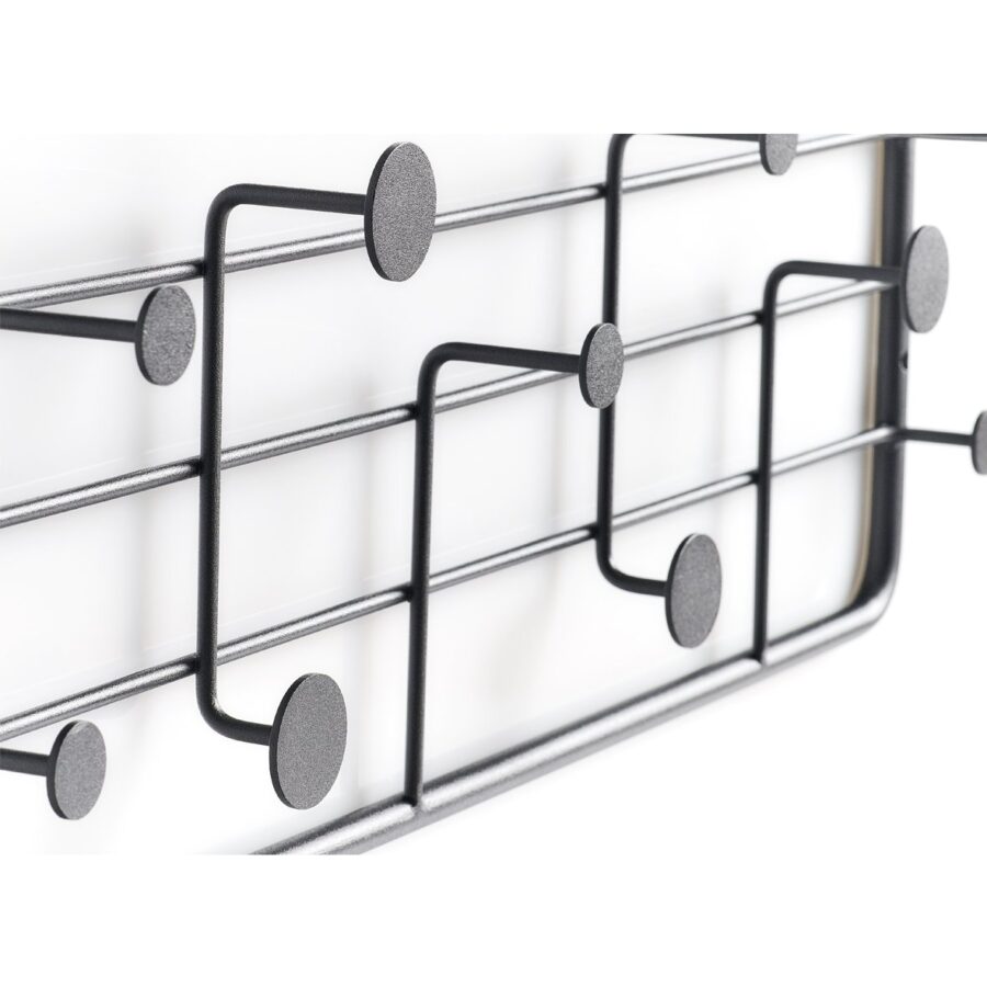 Wandgarderobe, Metall, schwarz – Ansicht 2