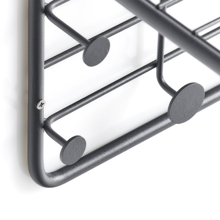 Wandgarderobe, Metall, schwarz – Ansicht 3