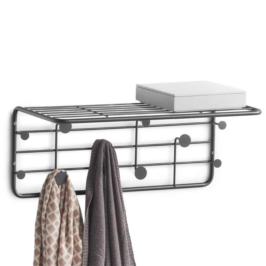 Wandgarderobe, Metall, schwarz – Ansicht 4