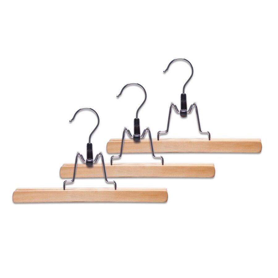 Hosenklemmbügel-Set, 3-tlg., Holz