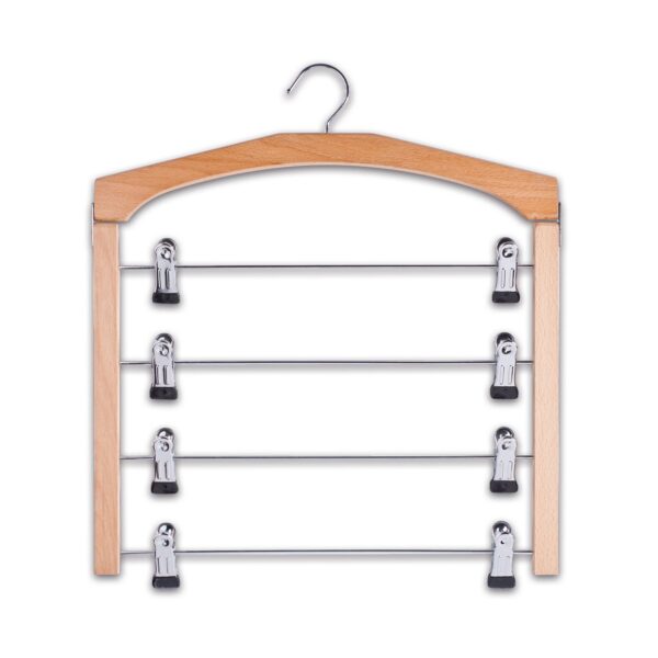 Mehrfach-Rockbügel, Buche/Metall verchromt