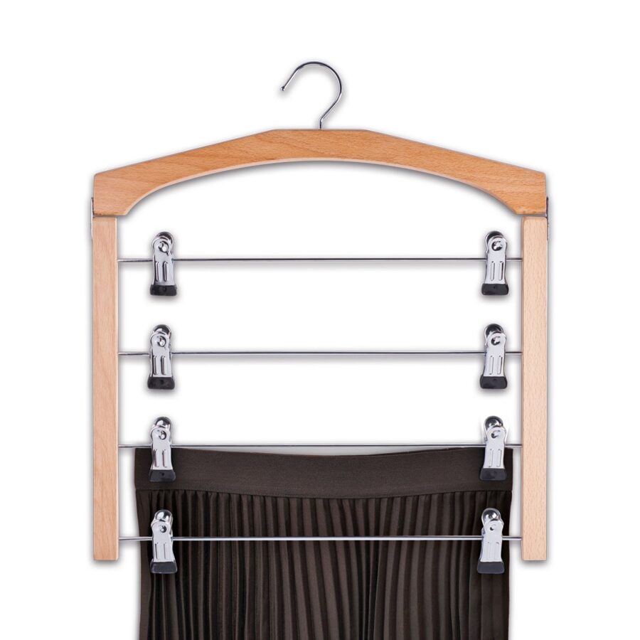 Mehrfach-Rockbügel, Buche/Metall verchromt – Ansicht 2