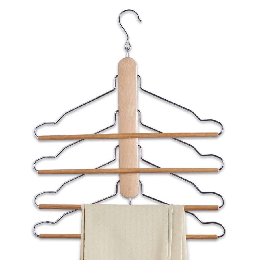 Mehrfach-Kleiderbügel, Buche/Metall verchromt – Ansicht 2